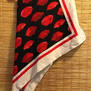 Express Lip Print Square Scarf